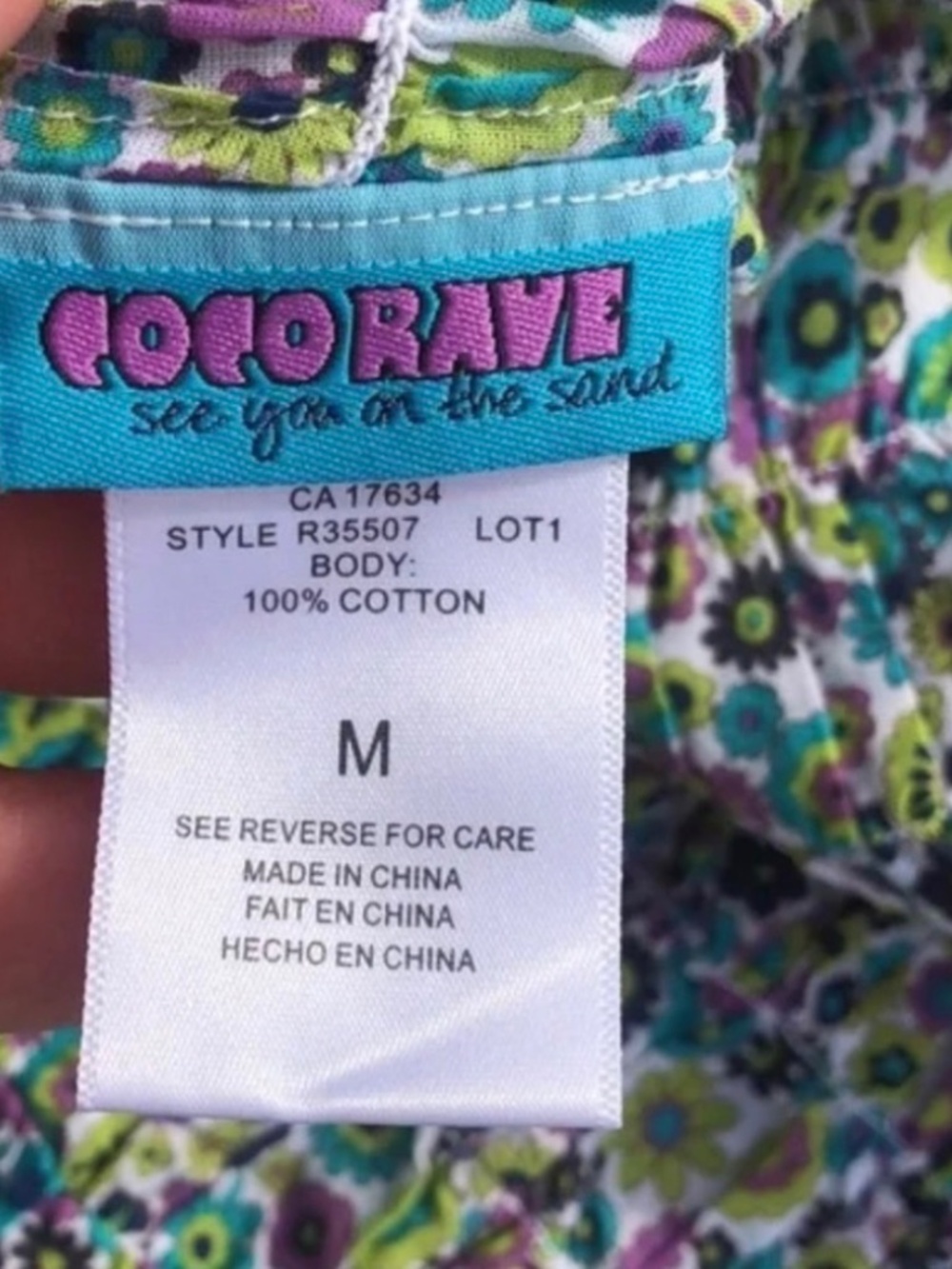 Colorful Romper Pool Cover Up Coco Rave Size Medium - Picture 4 of 5